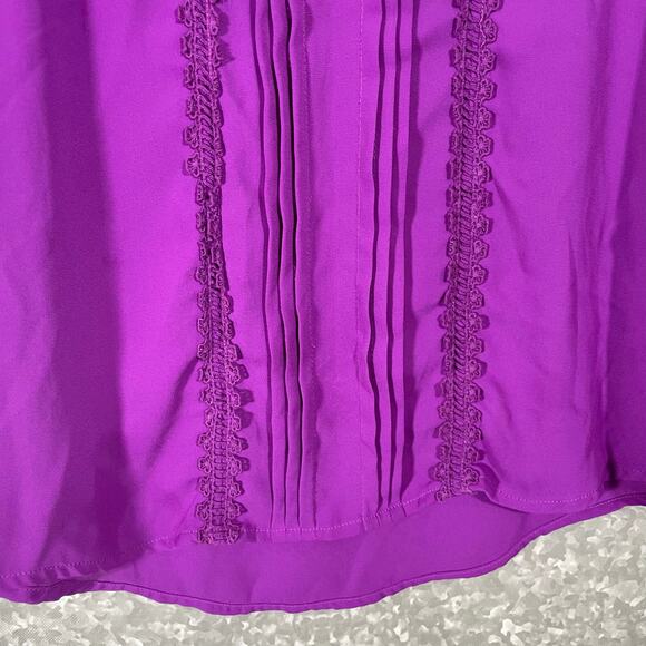 Market & Spruce Women's Purple Crochet Lace Boho Blouse - Size Medium - Bold Top - Picture 3 of 7